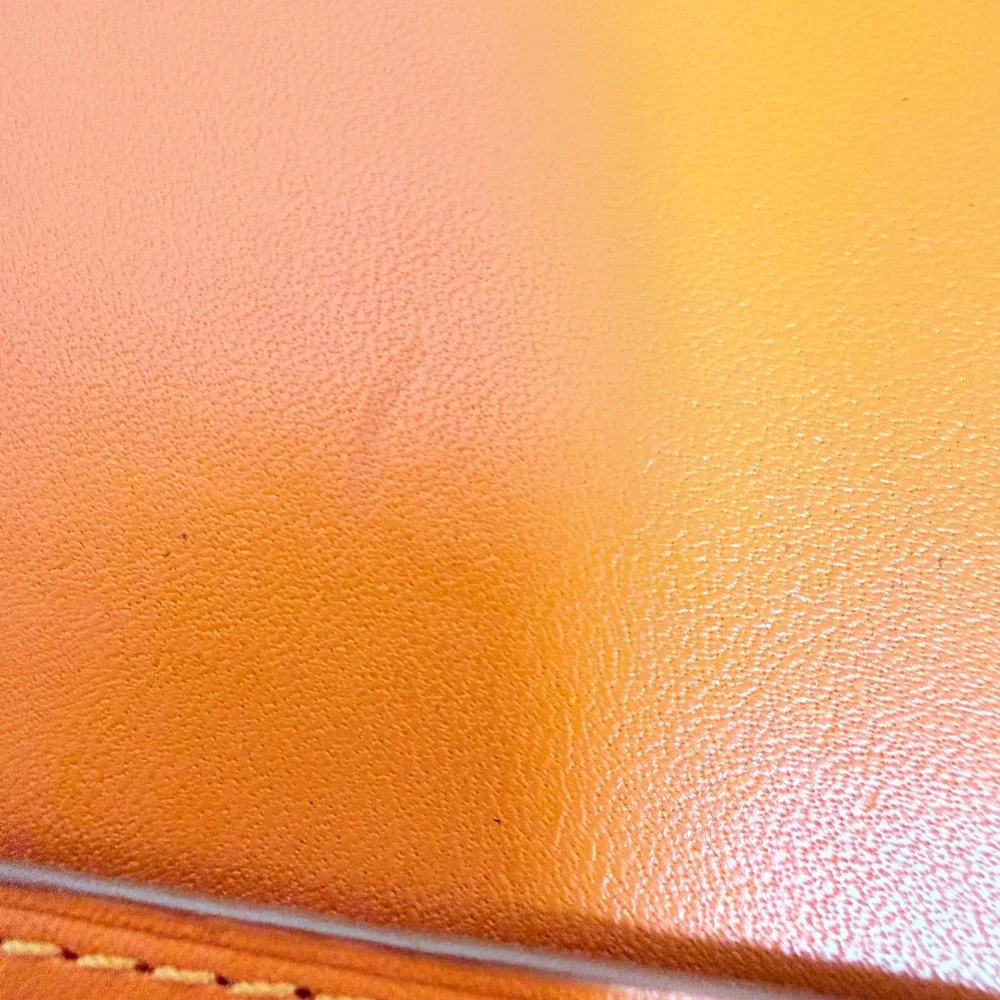 Tumi Voyaguer Continental Orange Leather Zip Around Wristlet Travel Wallet